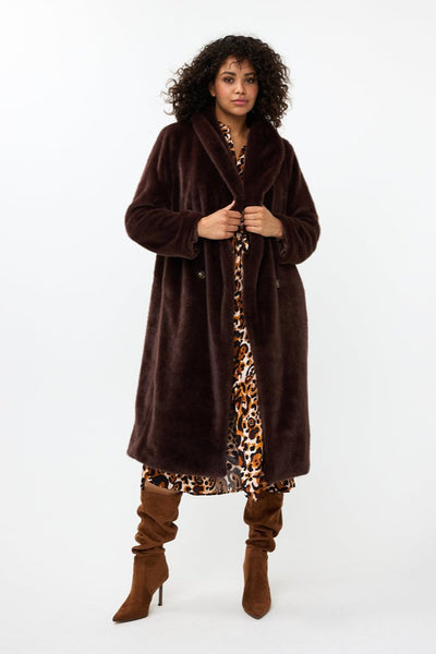 Coat Shawl Collar Fake Fur [770-F2437517]