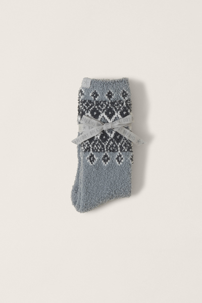 Cozy Chic Fair Isle Socks [Moonbeam-BDWCC23098]