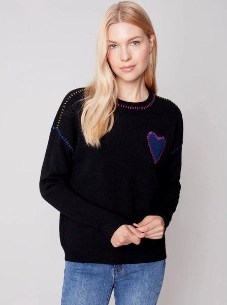 Crewneck Long Sleeve Sweater [Black-C2526]