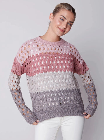 Crewneck Open Stitch Plush Sweater [Port-C2541S]