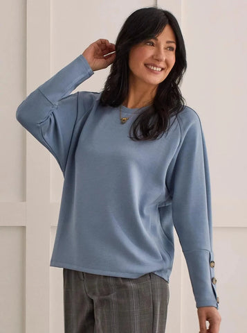 Crewneck Top With Buttons [Bluestone-1457O]