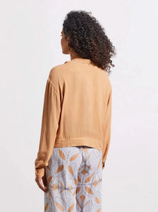 Crop Jacket W Pockets [Caramel-6889O]