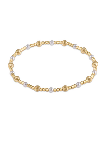 Dignity Serenity Pattern 4MM Bead Bracelet Pearl [BDIGSINP4PE]