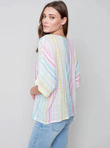 Dolman Cotton Blouse [Multi-C4296]