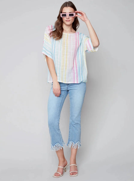 Dolman Cotton Blouse [Multi-C4296]