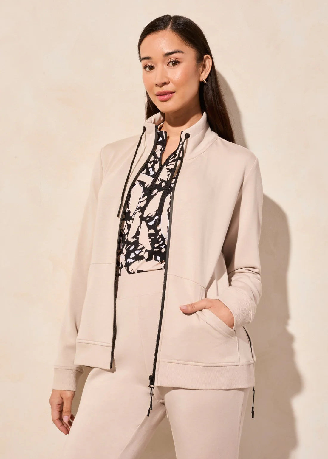 Long Sleeve Mockneck Cardigan [Sand Dune-2064O]