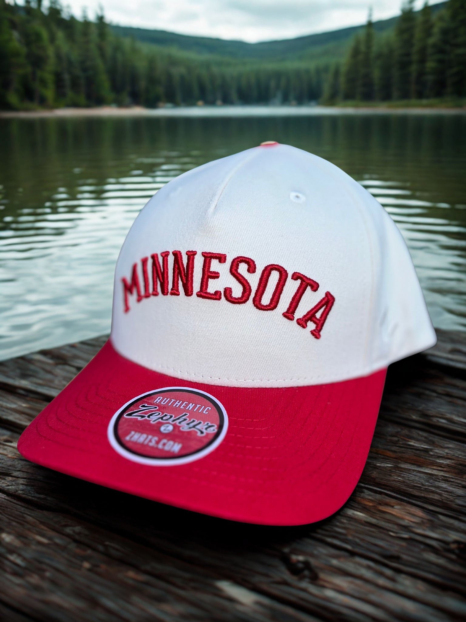 Minnesota 3D Embroidery Hat [Red/Ivory]