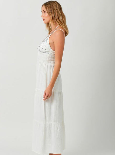 Embroidered Long Tiered Dress [Ivory-60450]