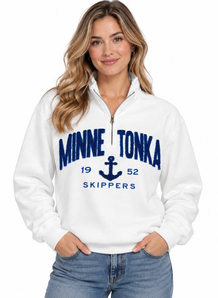 Minnetonka Skipper 1/4 Zip Sweatshirt [White]