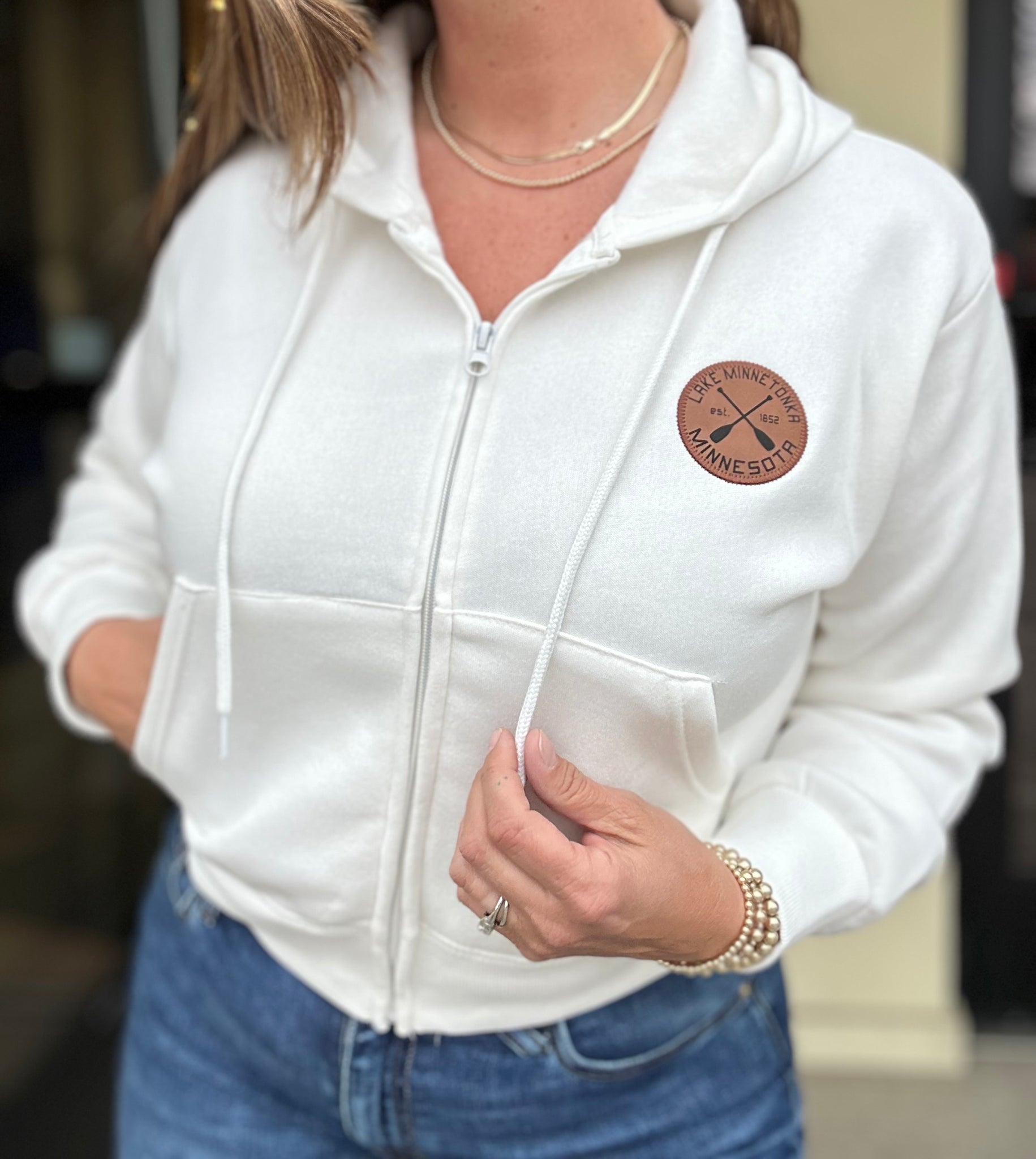 Lake Minnetonka Patch Midi Hoodie [Ivory]