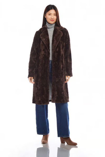 Faux Fur Coat [Brown-3L96006]