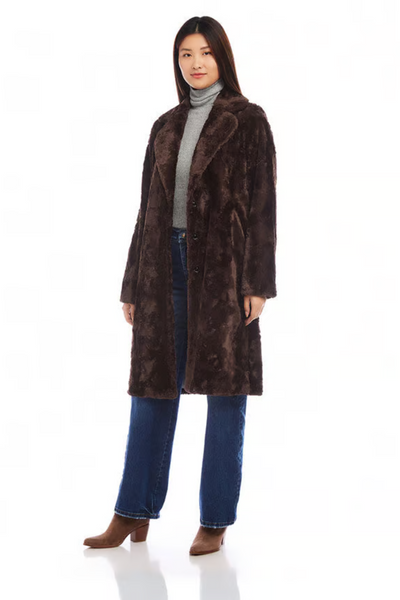 Faux Fur Coat [Brown-3L96006]