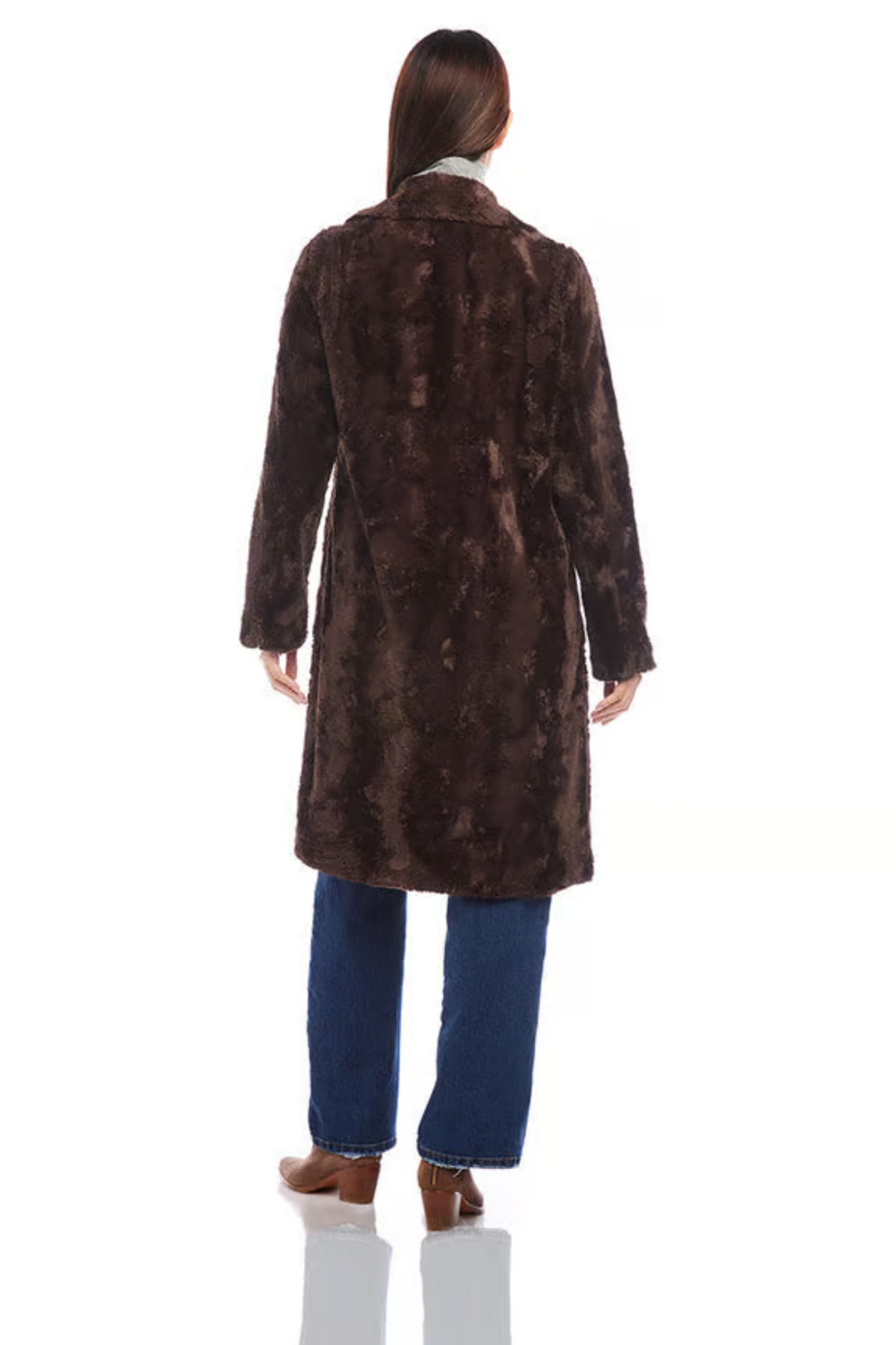 Faux Fur Coat [Brown-3L96006]