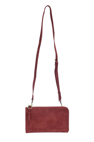 Faux Suede Karina Convertible Wristlet [Rust-L8244]