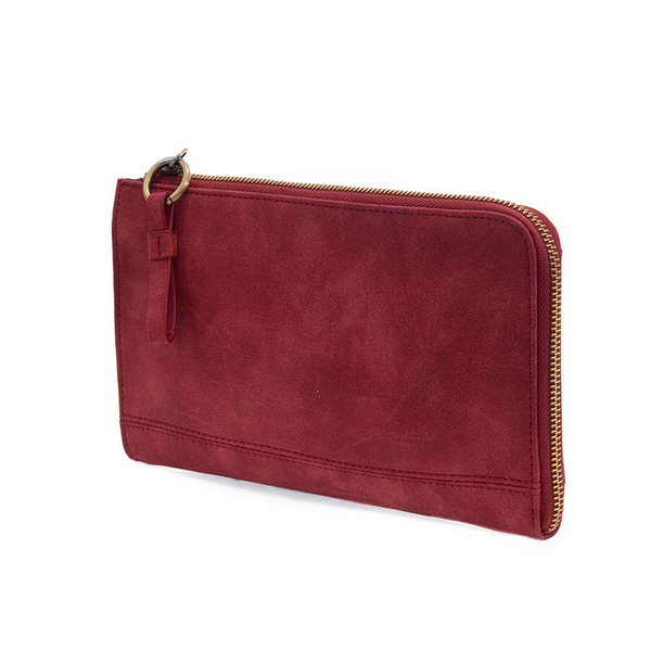 Faux Suede Karina Convertible Wristlet [Rust-L8244]