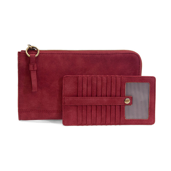 Faux Suede Karina Convertible Wristlet [Rust-L8244]