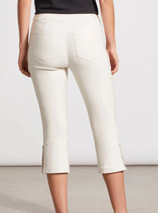 Flatten It Pull On Capri W Side Buttons [White-1265O]