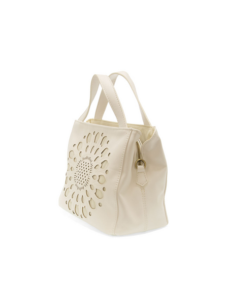 Flora Laser Cut Out Crossbody [White-L8225]