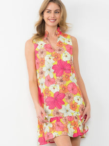 Floral Pattern Sleeveless Dress [Y-JH2010-11]