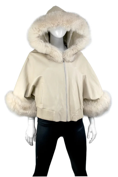 Fox Trim Jacket With Hood [Pearl-VTMK61]