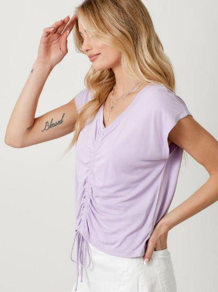 Front Ruched Modal Top [Lavender-20020C]