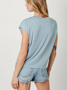 Front Ruched Modal Top [Soft Blue-20020C]