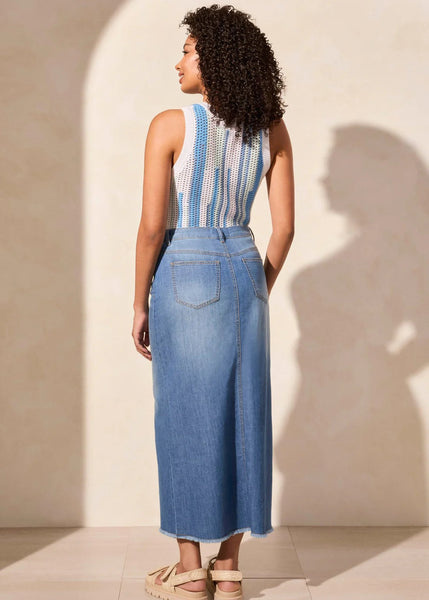 Full Length Denim Skirt [Coastline-5407O]