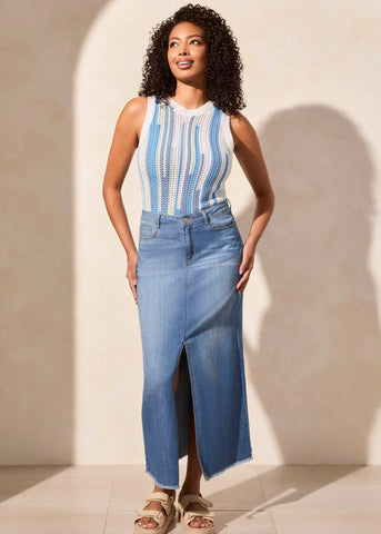 Full Length Denim Skirt [Coastline-5407O]