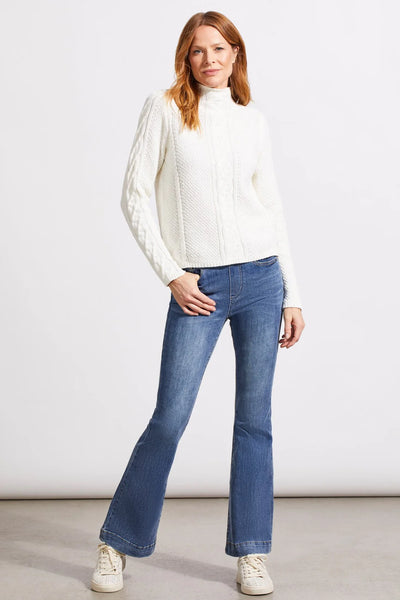 Funnel Neck Sweater With Special Wash [Eggshell-5553O]