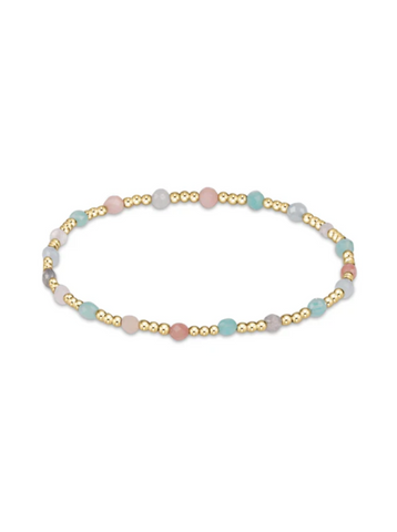 Gemstone Gold Sincerity Pattern 3MM Bead Bracelet [Hot Mess-BGEMGSINP3HOTM]