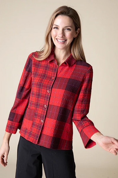 Girl Gone Plaid Mixed Shirt [Apple-40790]