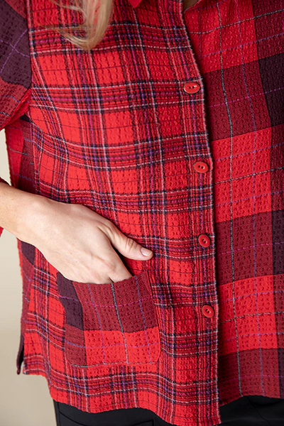 Girl Gone Plaid Mixed Shirt [Apple-40790]