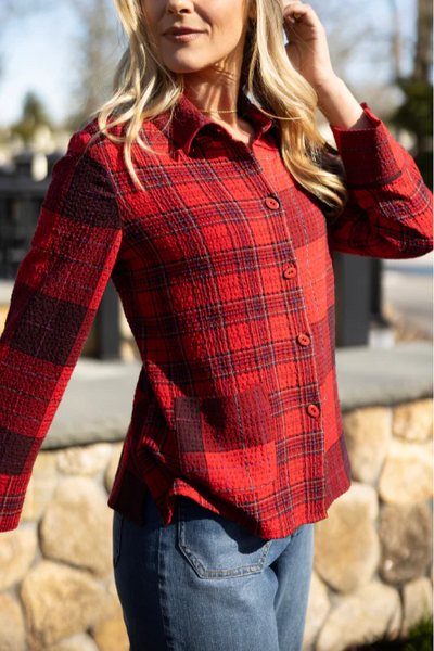 Girl Gone Plaid Mixed Shirt [Apple-40790]