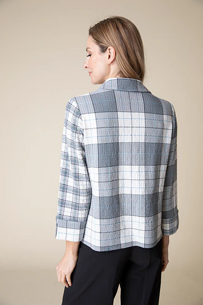 Girl Gone Plaid Mixed Shirt [Winter White-40790]