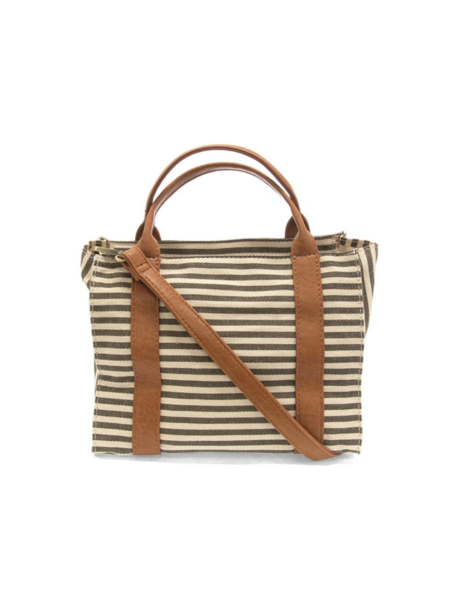 Gwen Striped Canvas Tote [Natural/White-L8169]