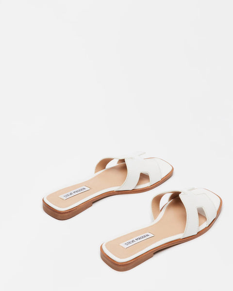 Hadyn Steve Madden Leather Sandal [White-HADY01S1]