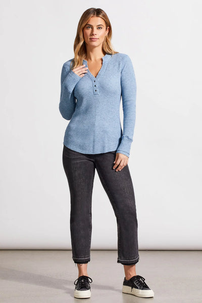 Henley Top With Buttons [H Blue Jay-5671O]