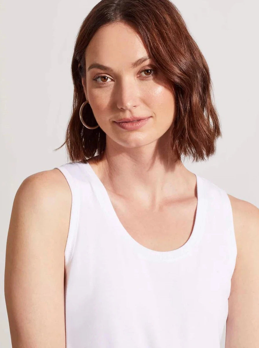 Hi Lo Tank Top With Special Wash Effect [White-5358O] Ooh La La MN ...
