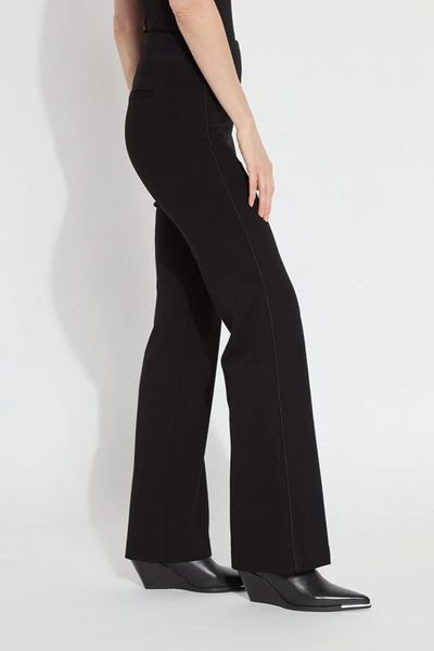 Hi Waist Ponte Trouser Satin Piping  [10-3443-M2]