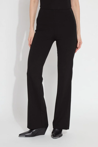 Hi Waist Ponte Trouser Satin Piping  [10-3443-M2]