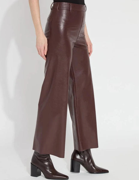 High Waist Vegan Leather [Deep Burgandy-10-3253-M8]