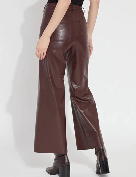 High Waist Vegan Leather [Deep Burgandy-10-3253-M8]