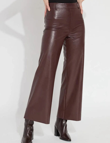 High Waist Vegan Leather [Deep Burgandy-10-3253-M8]