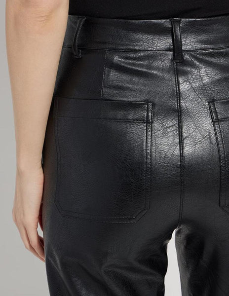 High Waist Vegan Leather [Kohl Black-10-3253-M8]