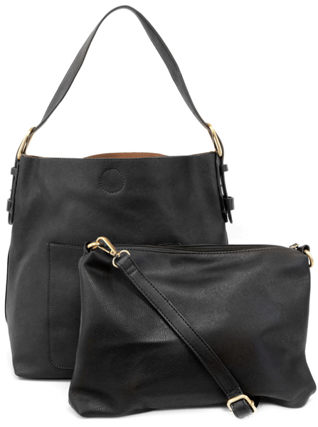 Hobo Black Handle Handbag [Black-L8008]