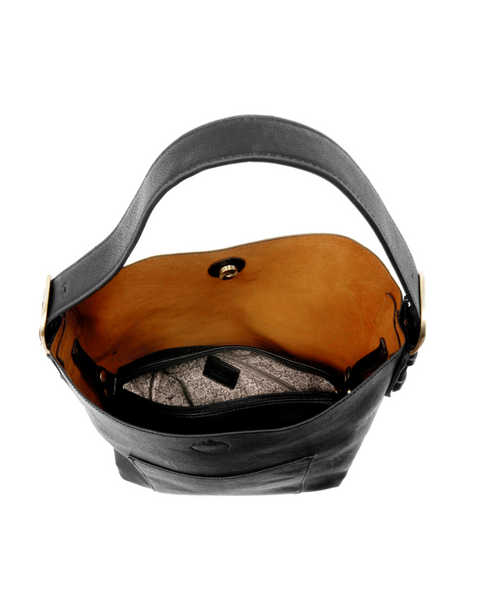 Hobo Black Handle Handbag [Black-L8008]