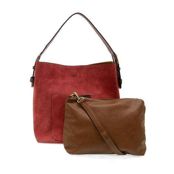 Hobo Coffee Handle Suede Handbag [Rust-L8235]