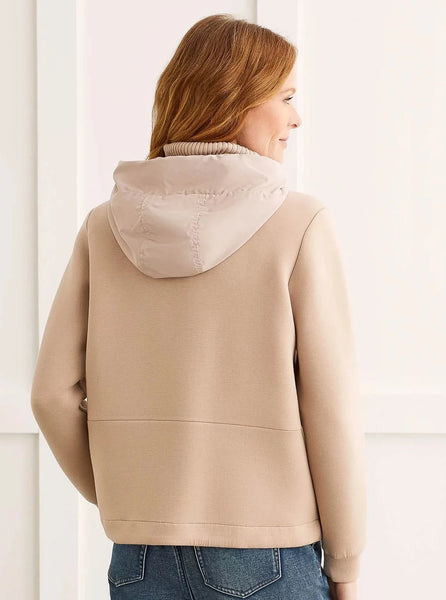 Hooded Zip Up Jacket With Pockets [Cashmere-7965O]