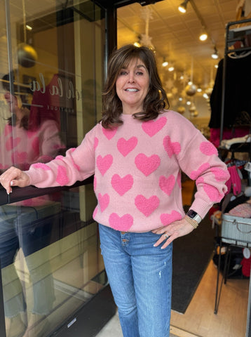 Valentine's Day Heart Sweater [Pink-JUPIT2724596]