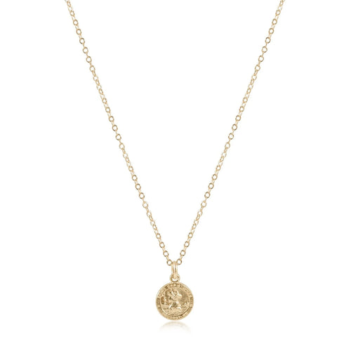 16" Necklace Gold Protection Small Gold Disc [N16GPROTSMGD]